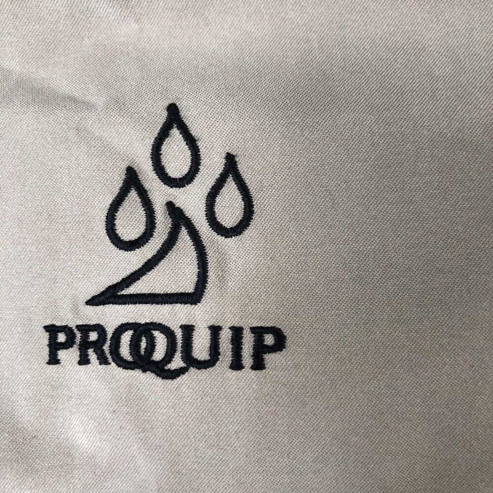 ProQuip Golf Windshirt Mens Large Khaki Windshield Quarter Zip Jacket Pullover - Picture 10 of 16